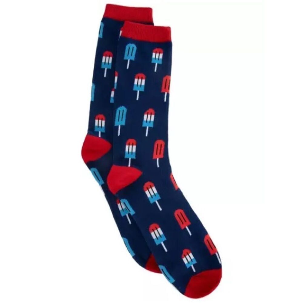 New Brother Sister Design Studio Red, White & Blue Ice Pops Crew Socks